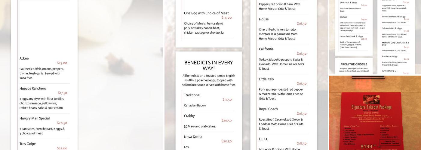 Royal Coach Diner Menu