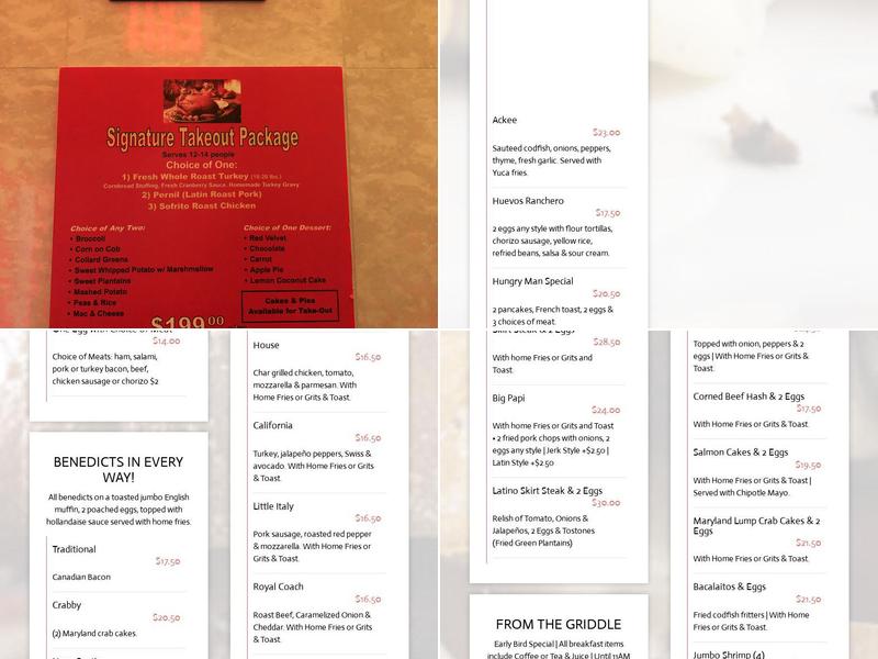 Royal Coach Diner Menu