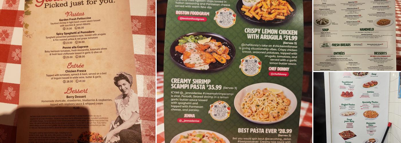 Buca di Beppo Italian Restaurant Menu