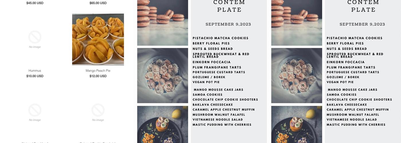 Contemplate Kitchen Menu