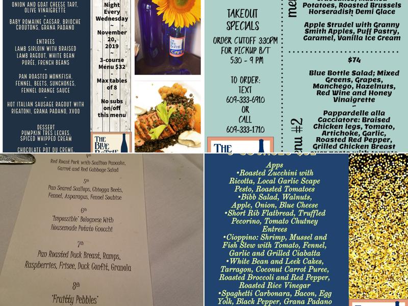 The Blue Bottle Cafe Menu