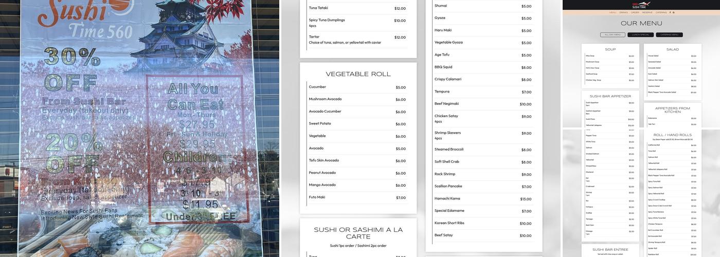 Sushi Time 560 Menu