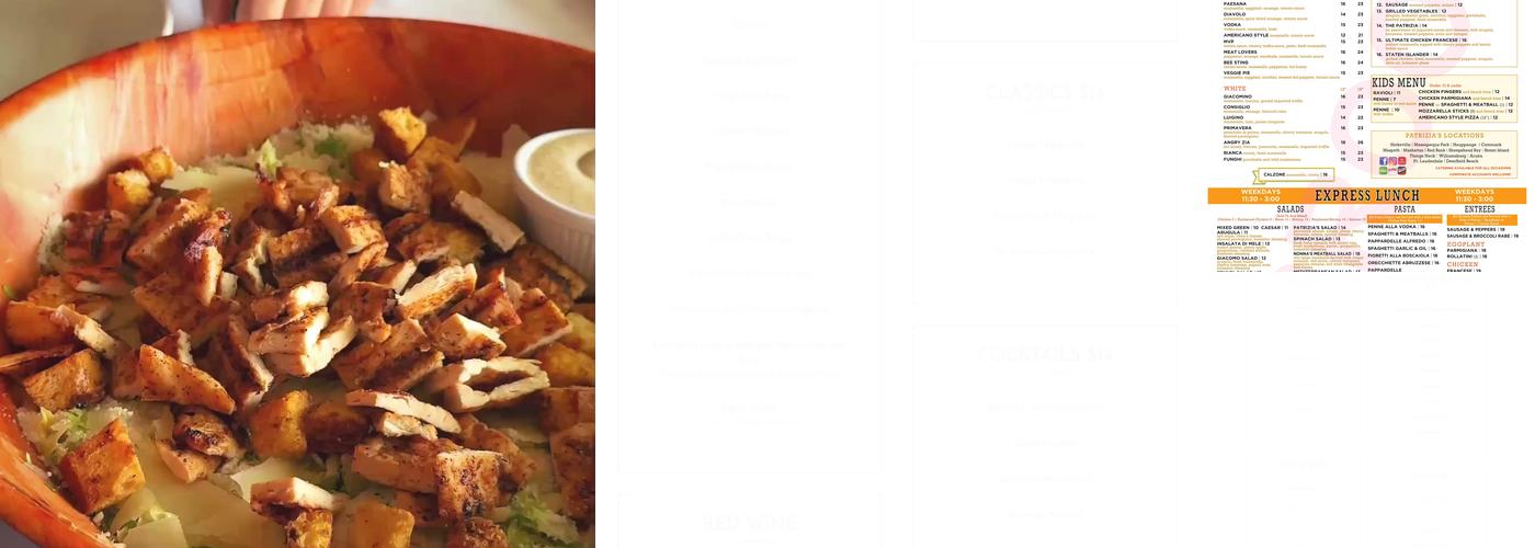 Patrizia's of Long island Menu