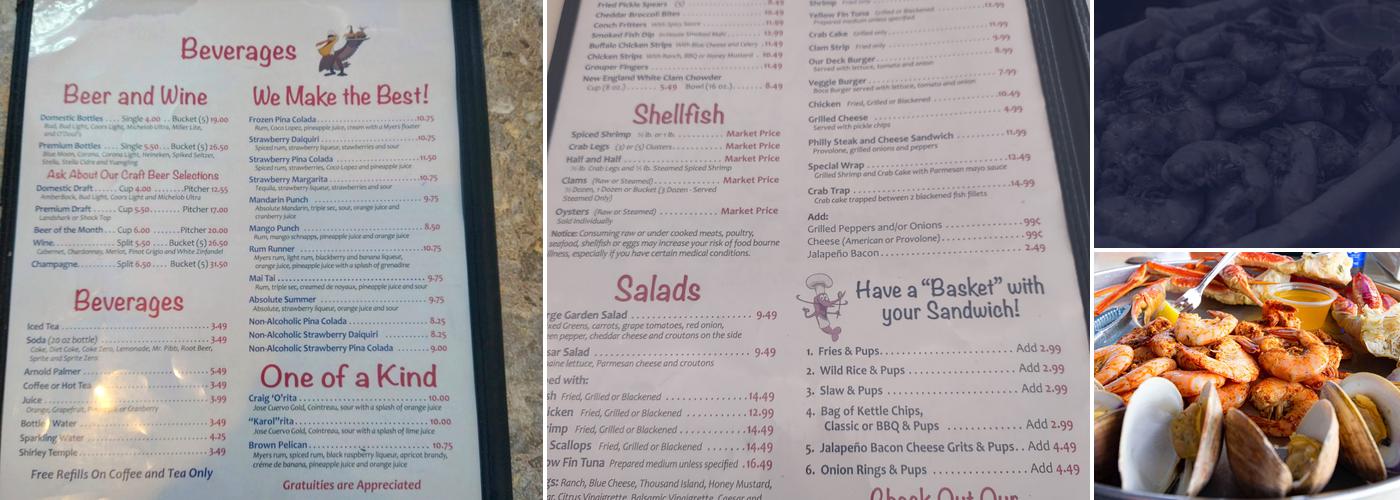 Our Deck Down Under Menu