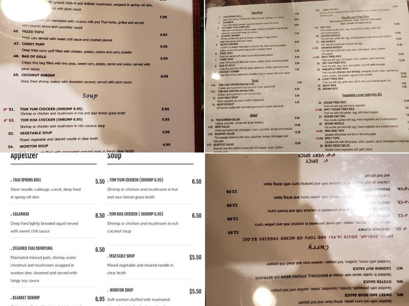 Tiny Thai Restaurant Menu