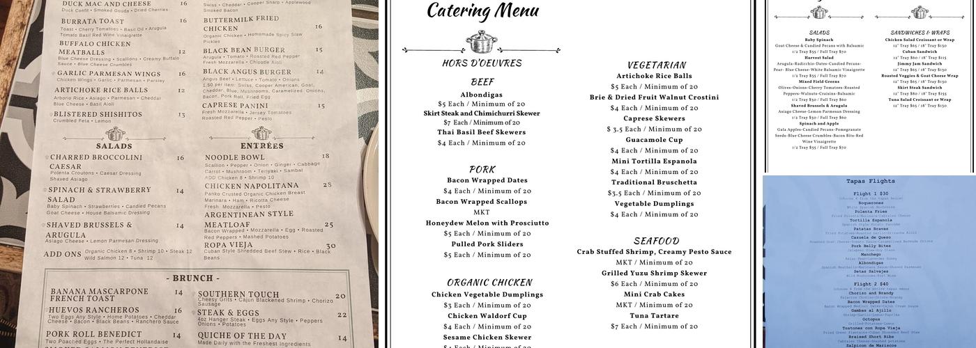 Under the Moon Cafe Menu