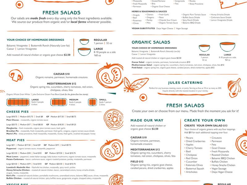 Jules Thin Crust Princeton Menu