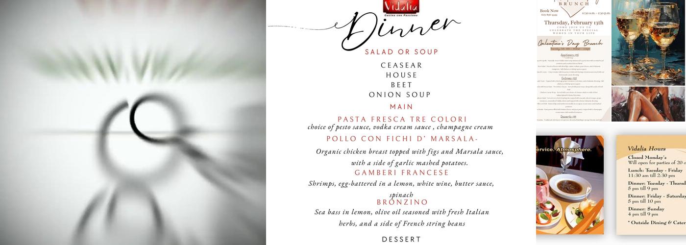 Vidalia Restaurant Menu