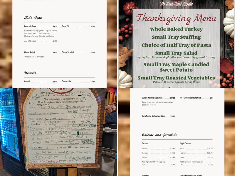 Joe's Pizza & Restaurant Menu