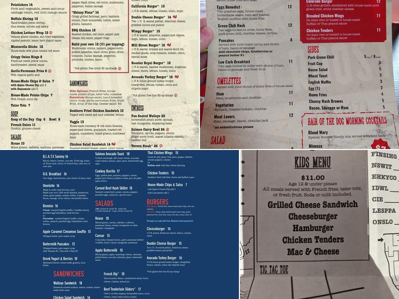 Red Rooster Bar & Lounge Menu