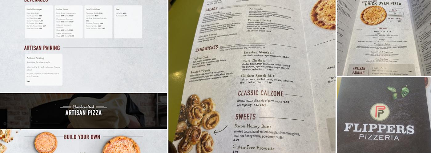 Flippers Pizzeria Menu