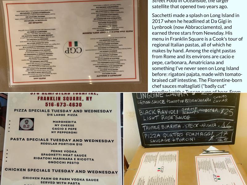 Chef Gigi's Place Menu