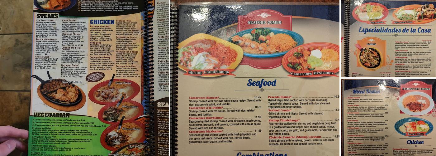 Los Arcos Menu