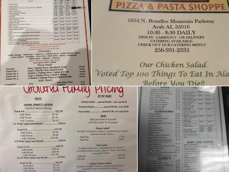 Grumpy's Pizza Menu