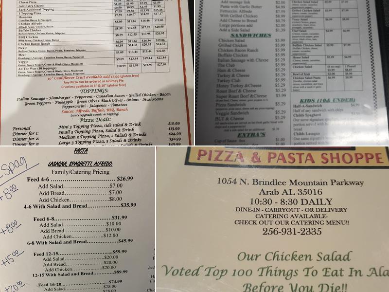 Grumpy's Pizza Menu