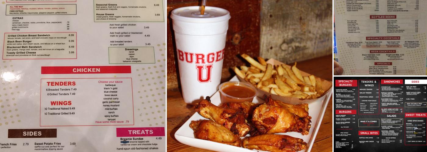 Burger U Menu