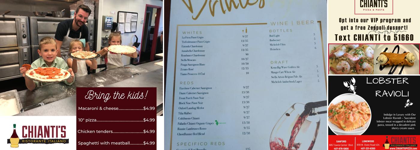 Chianti's Pizza & Pasta Menu