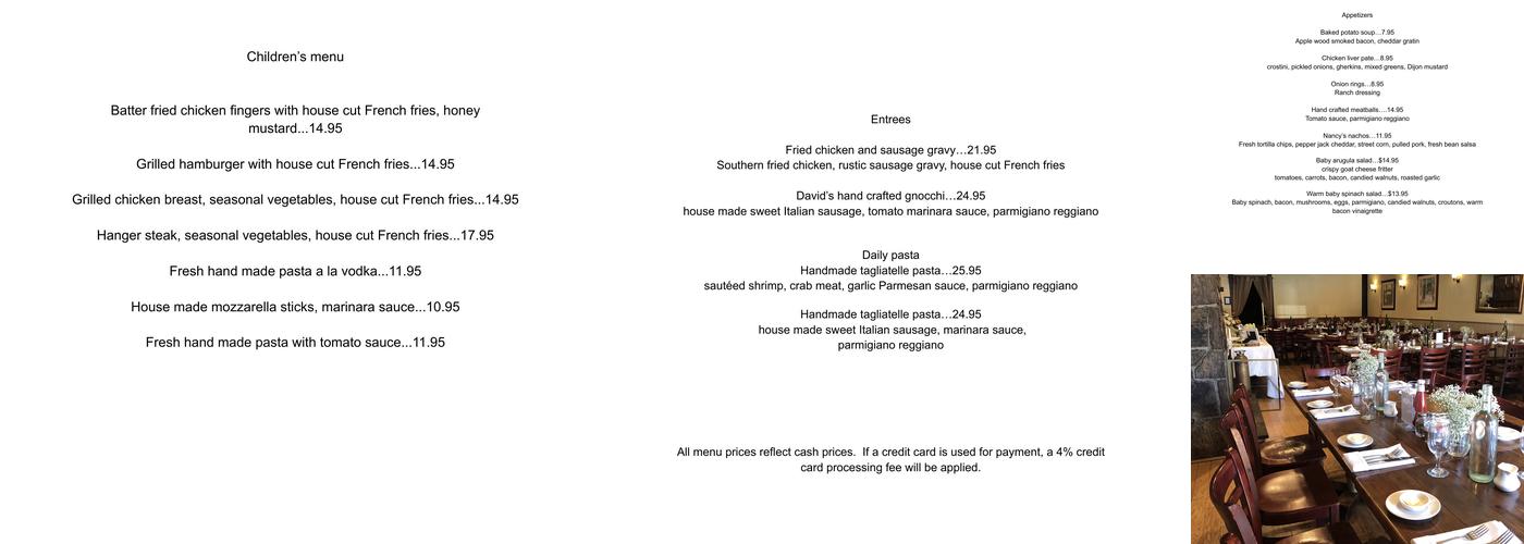 Nancy's Menu