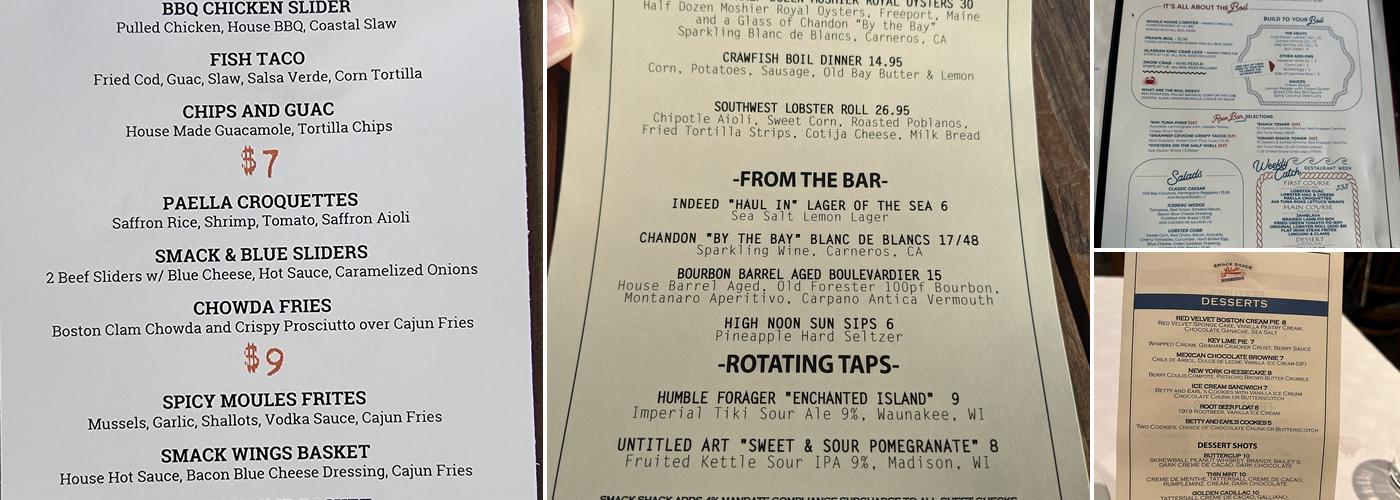 Smack Shack Menu