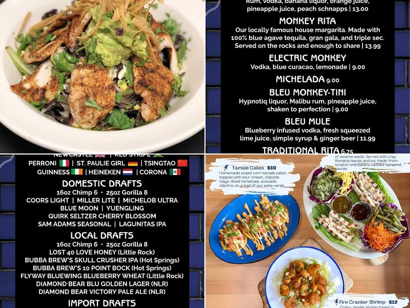 Bleu Monkey Grill Menu