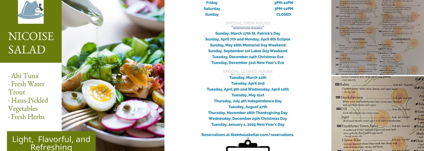 Steinhaus Keller Menu