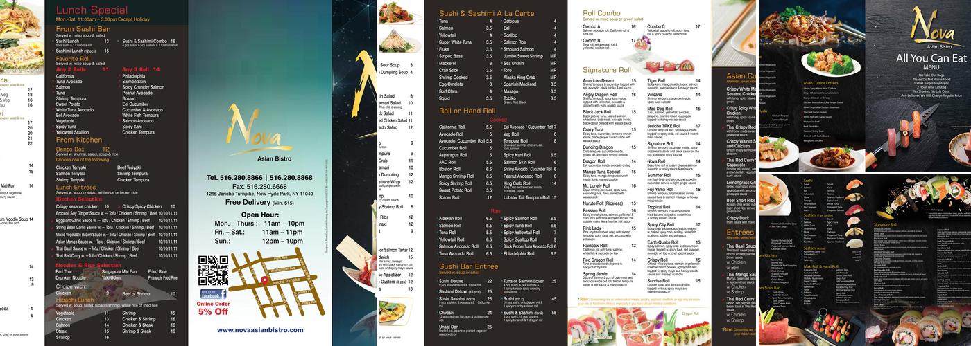 Nova Asian Bistro Menu