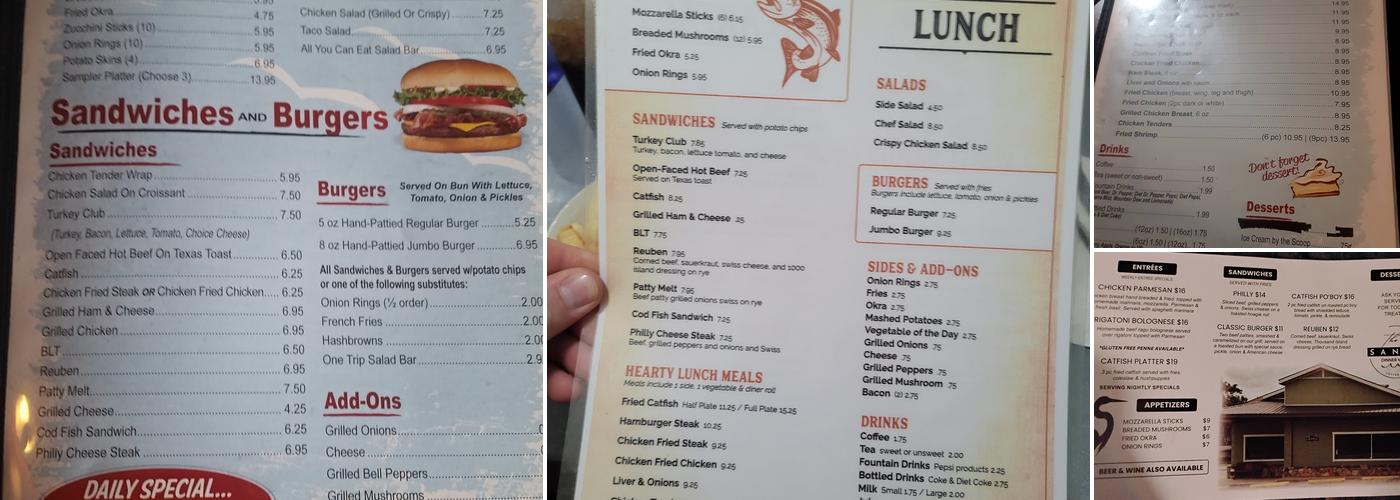 White Sands Cafe Menu