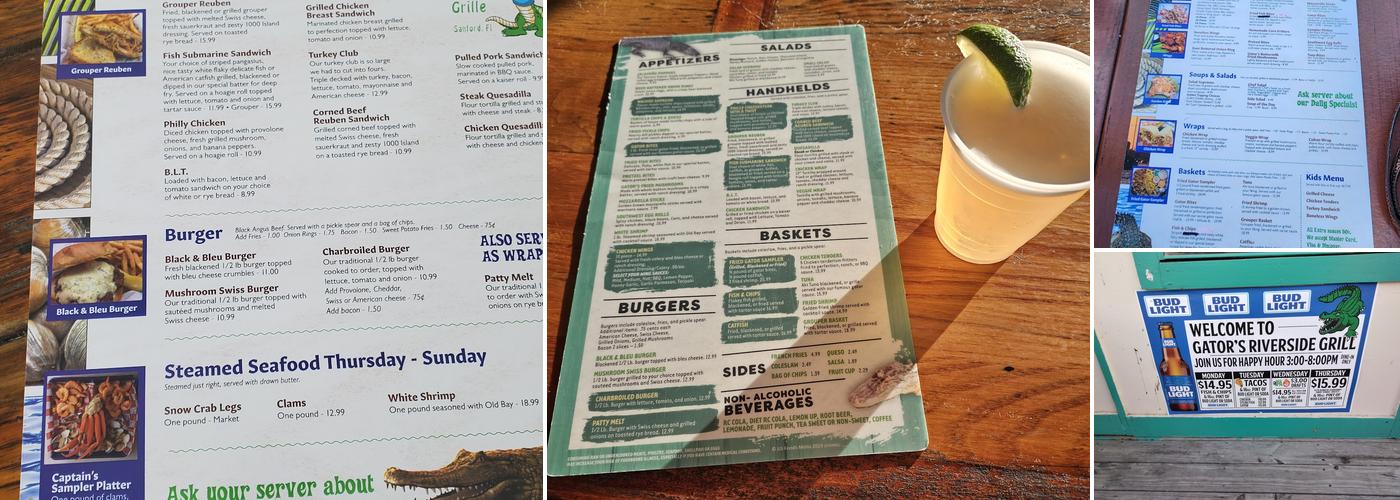 Gators Riverside Grille Menu