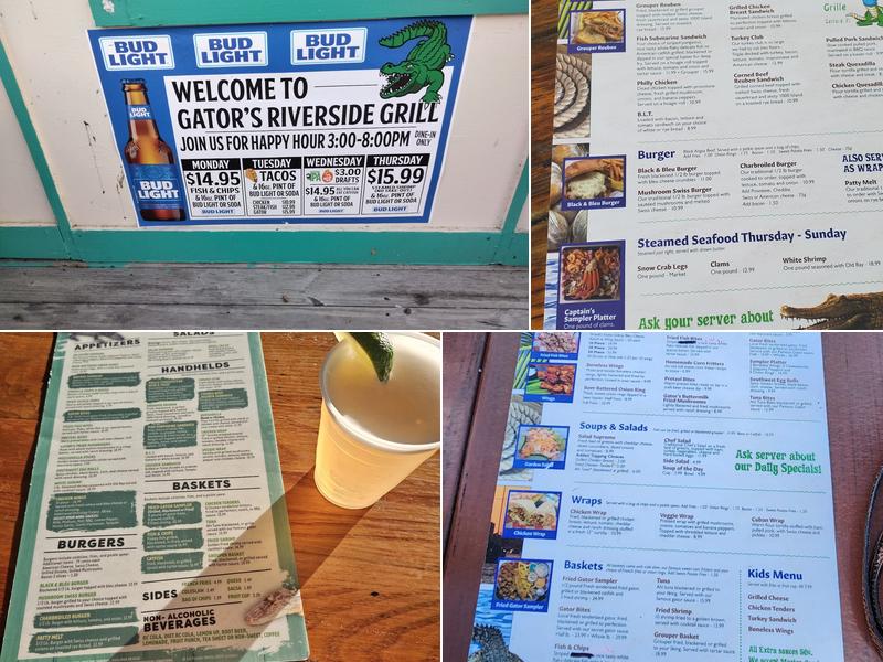 Gators Riverside Grille Menu