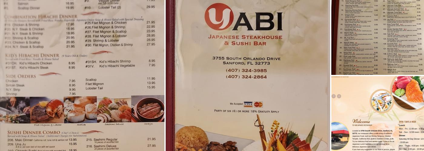 Yabi Sushi Menu