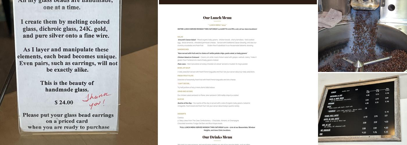 Grounds for Celebration Menu