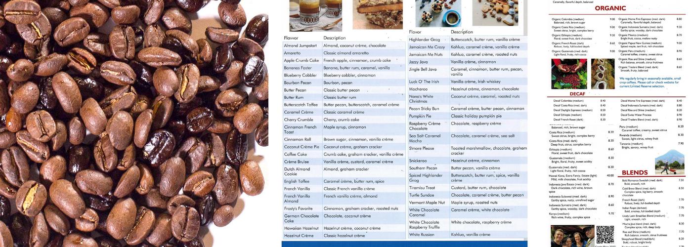 Friedrichs Coffee Menu