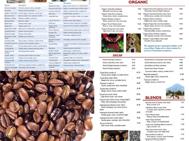 Friedrichs Coffee Menu
