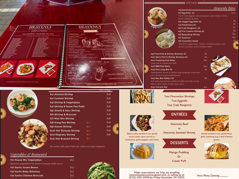 Heavenly Asian Cuisine & Lounge Menu