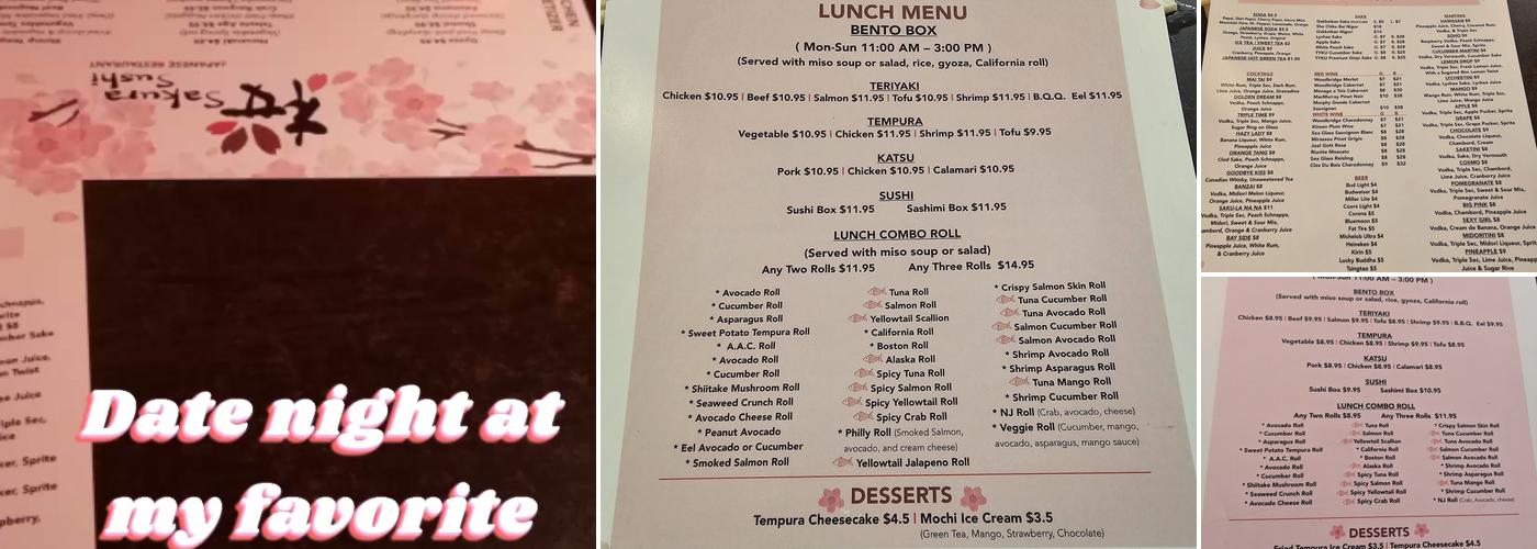 Sakura Sushi Menu