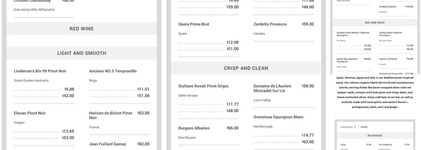Eatery A Menu