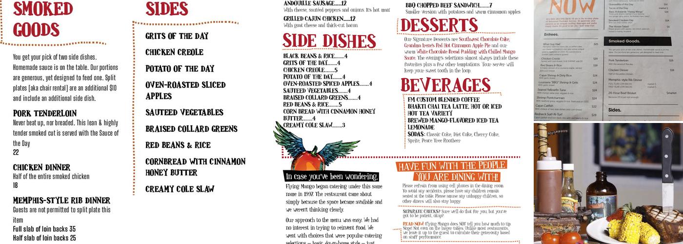 Flying Mango Menu