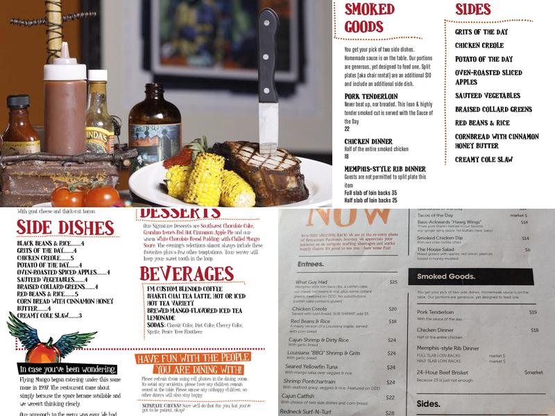 Flying Mango Menu