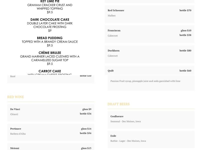 Skip's Menu