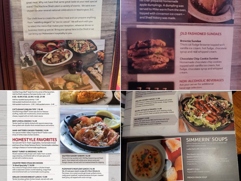 Machine Shed Restaurant Urbandale Menu