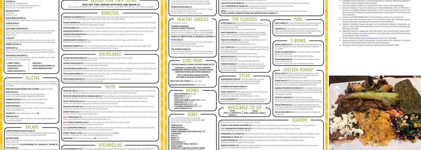 El Fogon Menu