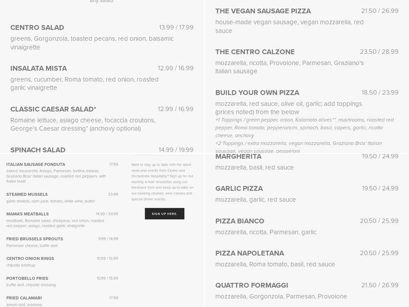 Centro Menu