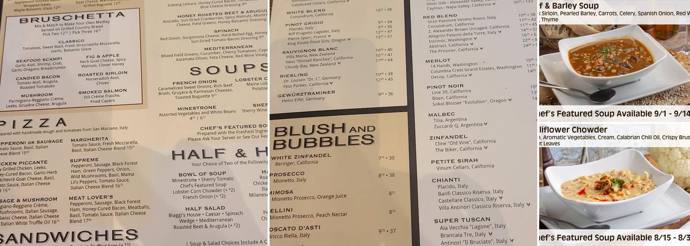 Biaggi's Ristorante Italiano Menu