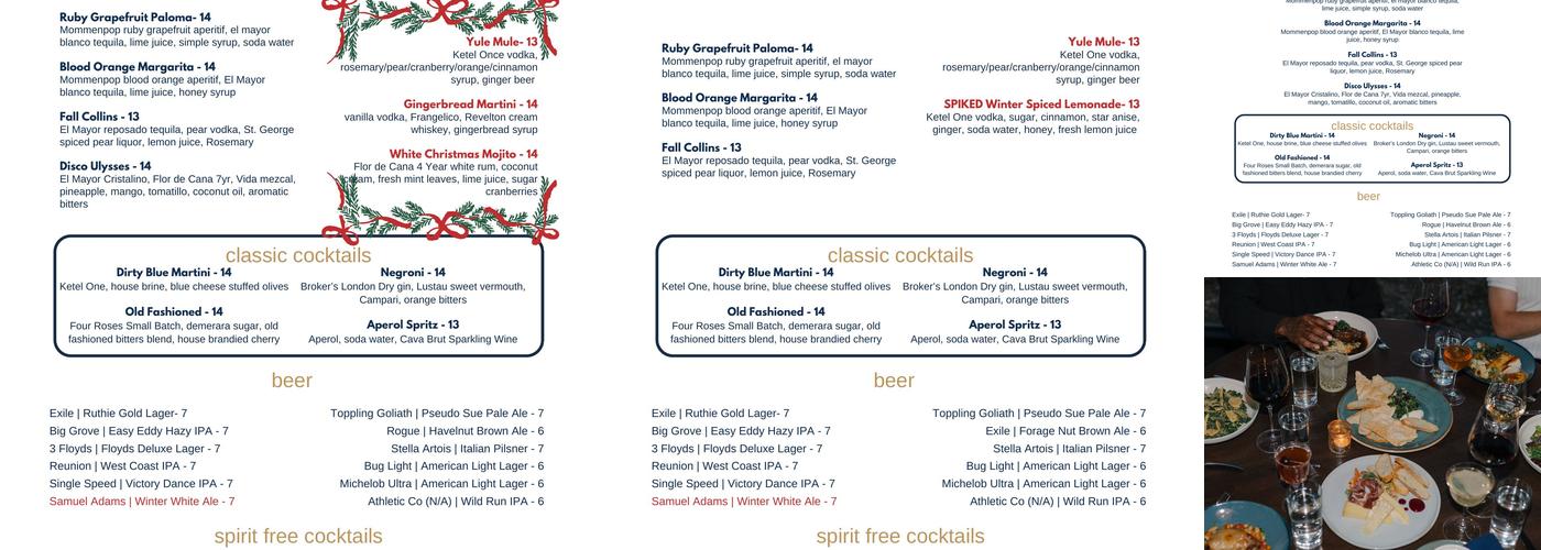 Table 128 Menu
