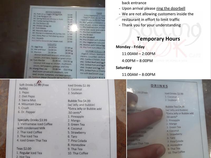 Rolling Wok Cafe Menu