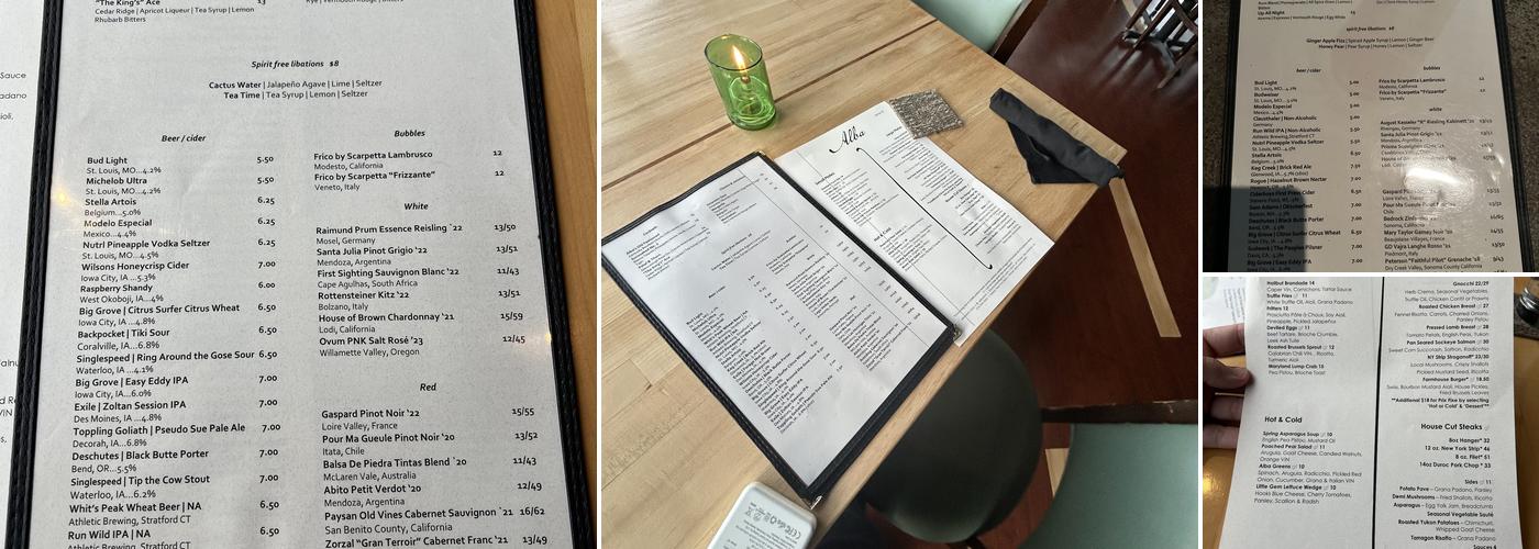 Alba Restaurant Menu