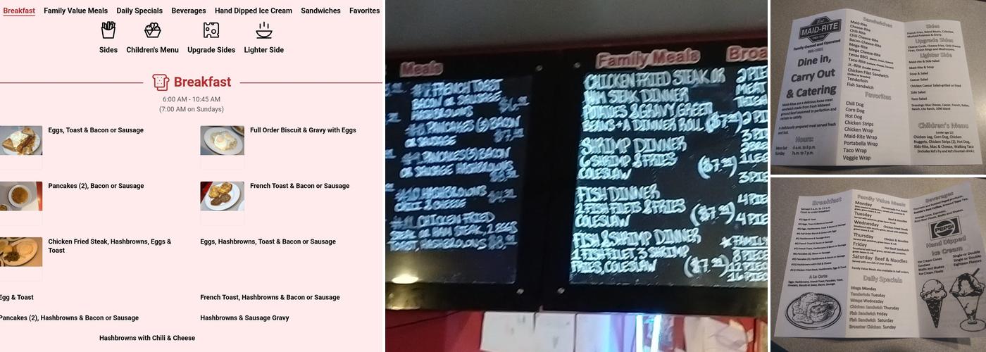 Maid-Rite Menu