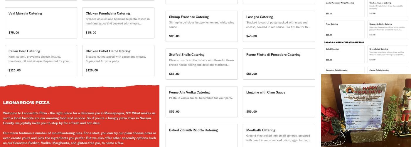 Leonardo's Pizza Menu