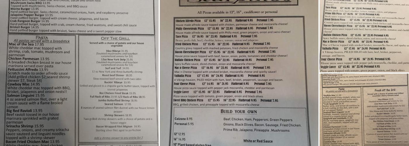 Monument Grill Menu