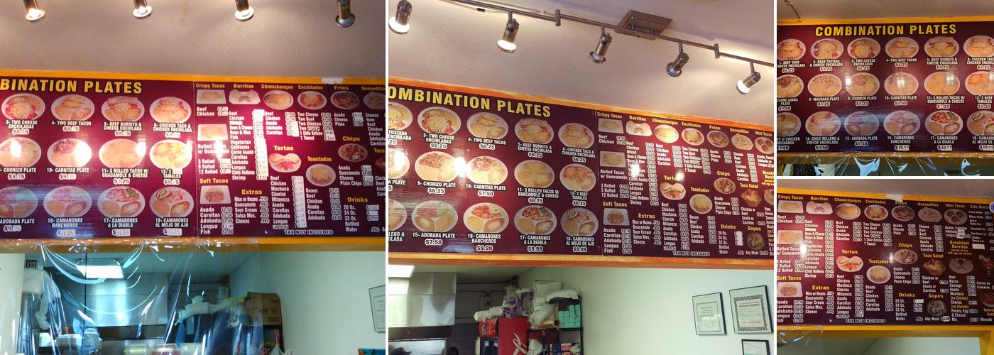 Antonio's Taco Shop Menu